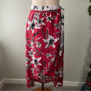 Jets Australia Silk Blend Sarong Wrap Skirt By Jessika Allen Floral Beach Swim
